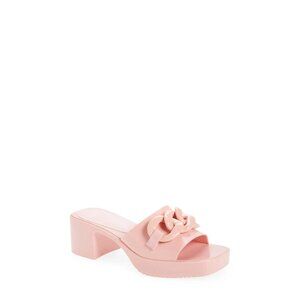 BP Jollie Jelly Women's Pink Open Toe Block Heel Sz 8 Platform